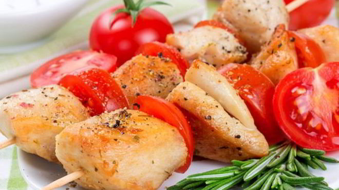 Рецепт Домашний шашлык из курицы с помидорами