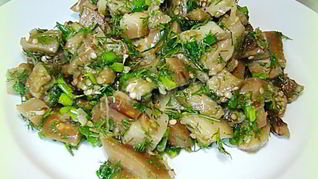 Рецепт Грузинская закуска к шашлыку Баклажаны на мангале