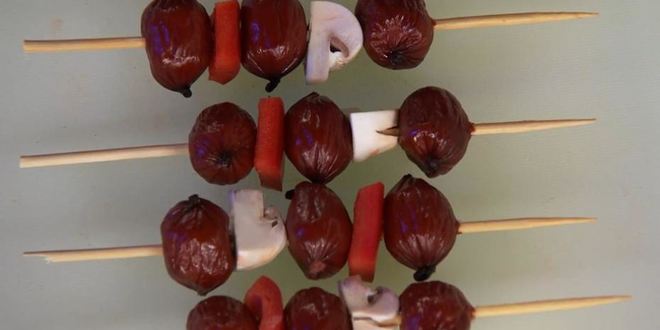 Рецепт копченые шашлычки с овощами