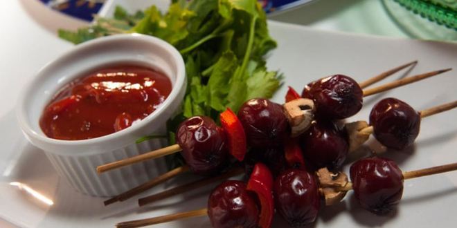 Рецепт копченые шашлычки с овощами