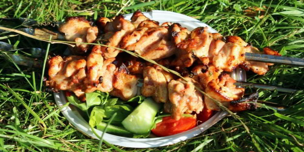 Как приготовить куриный шашлык в томатах и пряной зелени