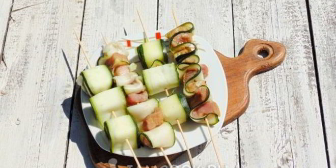 Рецепт овощные мини-шашлычки по-гречески