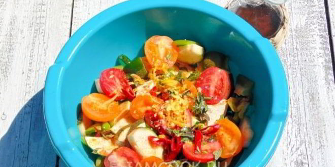 Рецепт овощные мини-шашлычки по-гречески