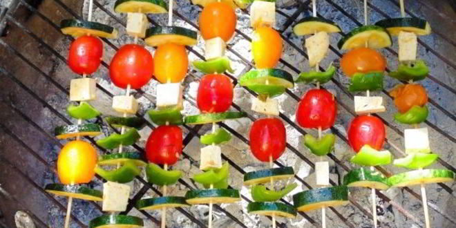 Рецепт овощные мини-шашлычки по-гречески