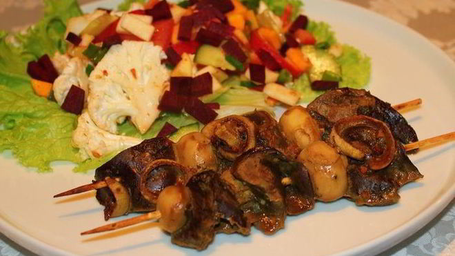 Рецепт Печеночный шашлык