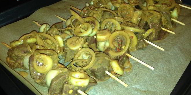 Рецепт печеночный шашлык