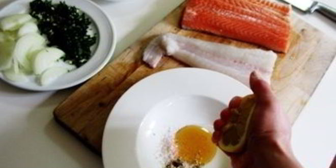 Рецепт разноцветный рыбный шашлык