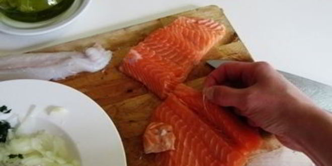 Рецепт разноцветный рыбный шашлык