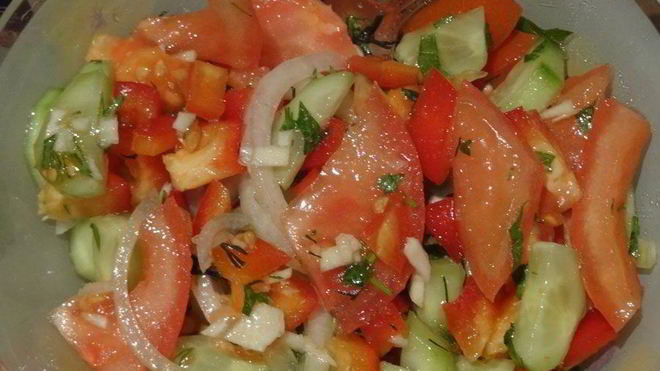 Рецепт Салат к шашлыку из свинины