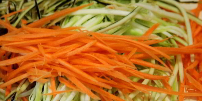 Рецепт шашлычки и спагетти из овощей