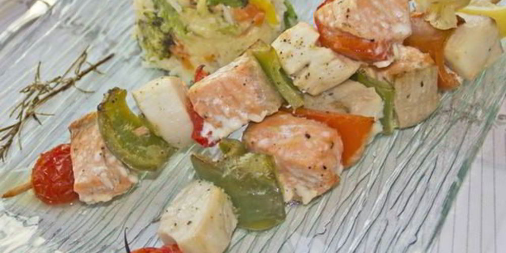 Как приготовить шашлычки из гребешков с овощами