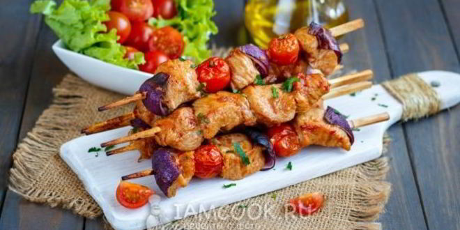 Рецепт шашлычки из индейки на шпажках в духовке