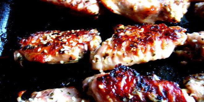 Рецепт шашлычки из крылышек и томатный соус