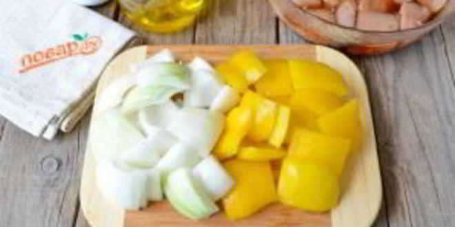 Рецепт шашлычки из курицы в меду с овощами