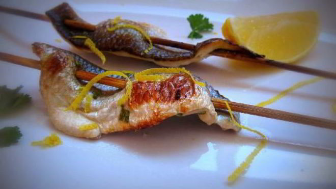 Рецепт Шашлычки из рыбы с медом и розмарином