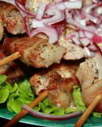 Шашлычки из свиного карбонада в беконе