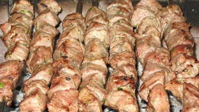 Рецепт Шашлык из говядины с салом