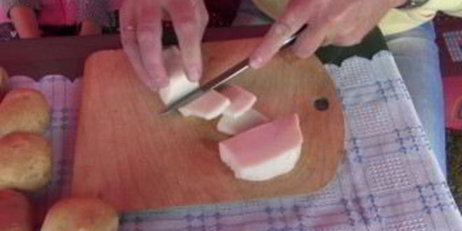 Рецепт шашлык из картофеля с салом