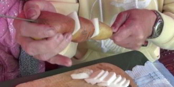 Рецепт шашлык из картофеля с салом