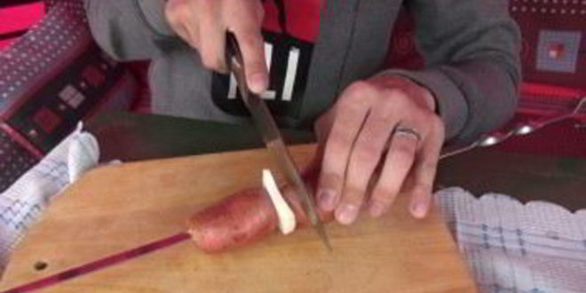 Рецепт шашлык из картофеля с салом