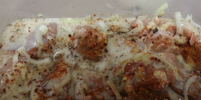 Рецепт шашлык из куриного филе, маринованного в сыворотке