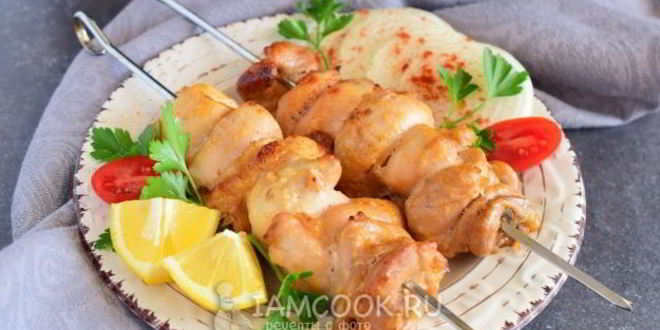 Рецепт шашлык из куриного филе в духовке