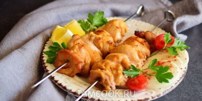 Рецепт шашлык из куриного филе в духовке