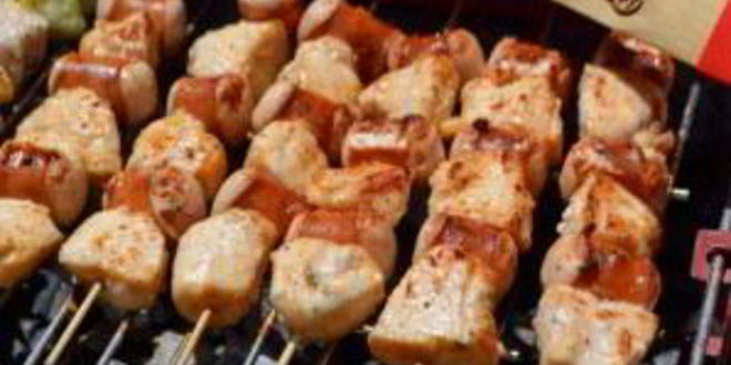 Рецепт шашлык из курицы с сосисками