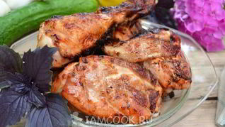 Рецепт Шашлык из курицы в томатном соусе с базиликом