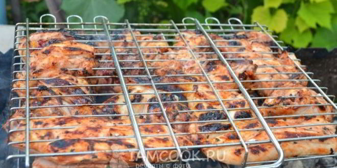 Рецепт шашлык из курицы в томатном соусе с базиликом