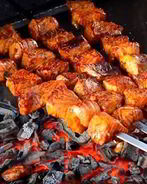 Шашлык из семги на мангале