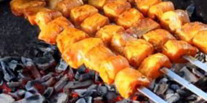 Рецепт шашлык из семги на мангале