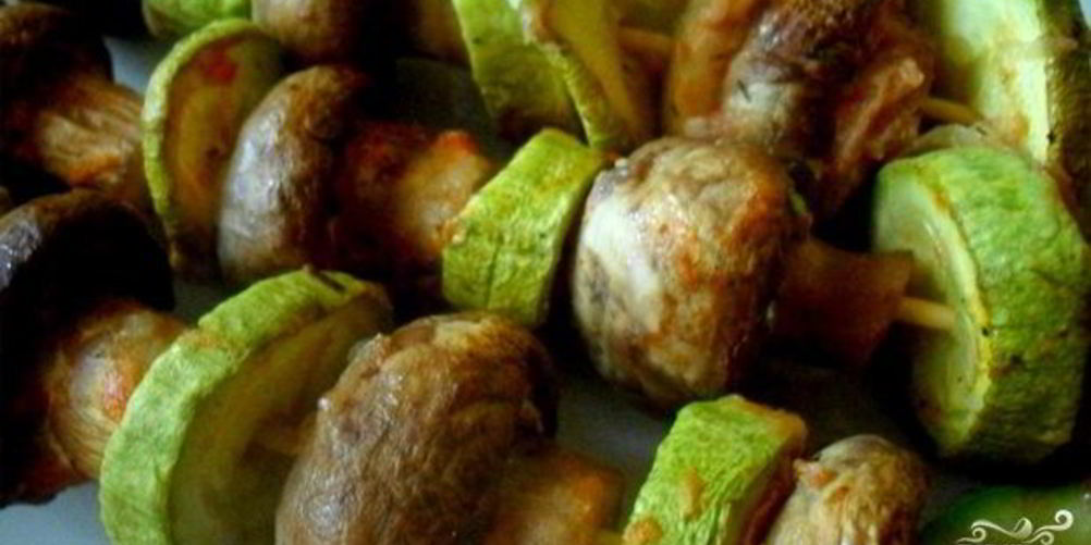 Как приготовить шашлык из шампиньонов в духовке