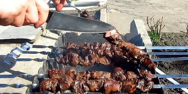 Рецепт шашлык из свиного сердца