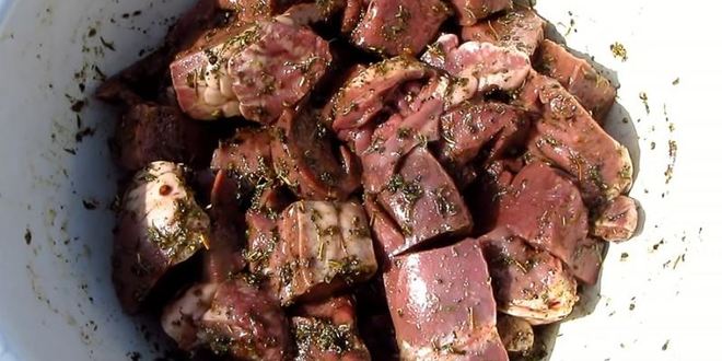 Рецепт шашлык из свиного сердца