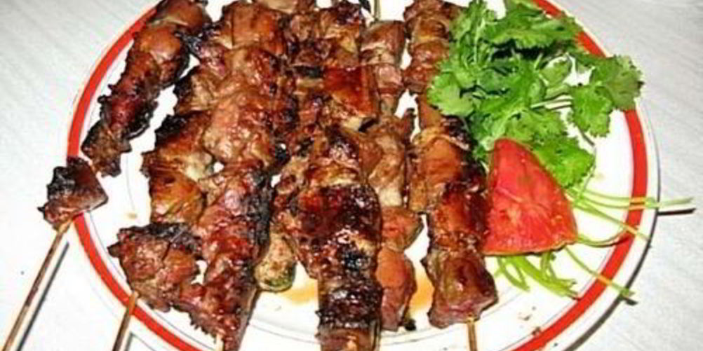 Рецепт шашлык из печени индейки с шампиньонами