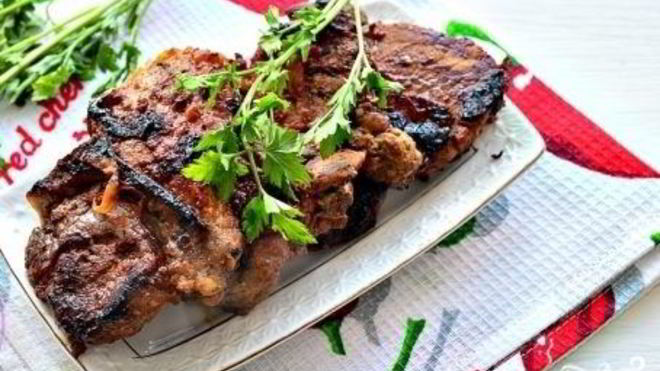 Рецепт Шашлык из телятины на сковороде