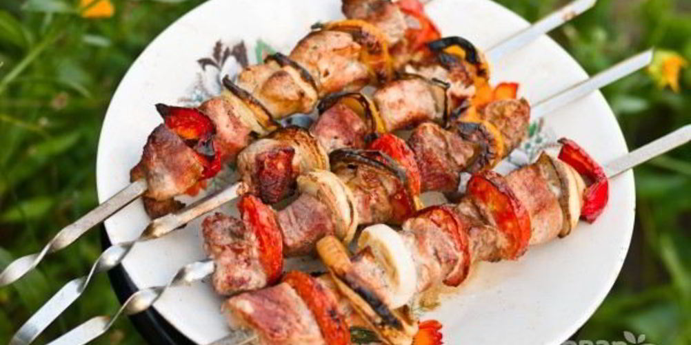 Рецепт овощной шашлык на мангале