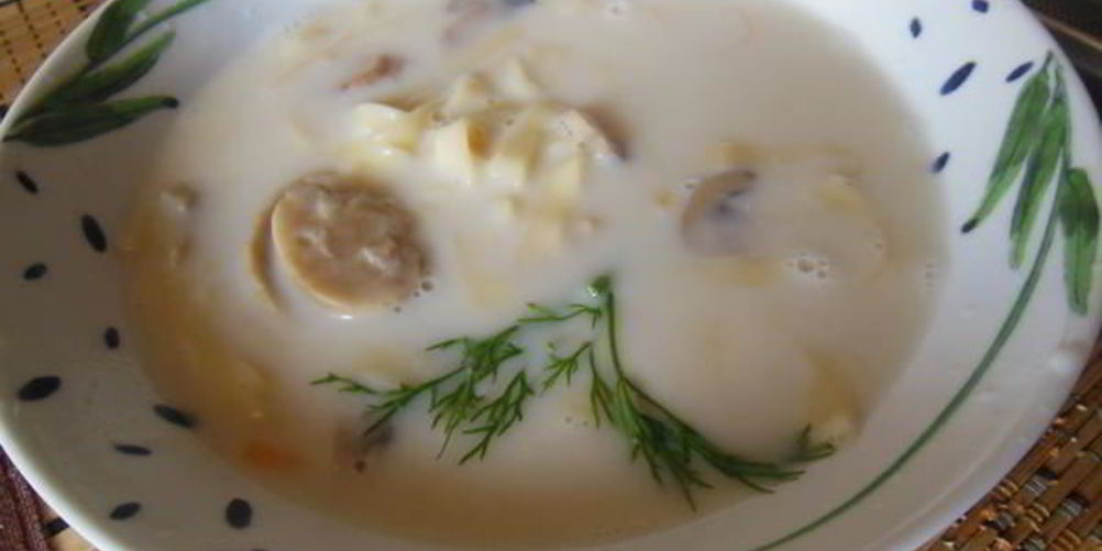 Как приготовить сырная лапша с шампиньонами