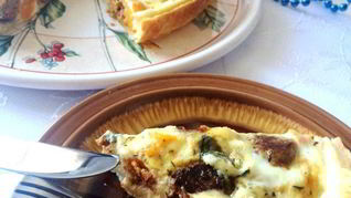 Рецепт Киш с тефтелями, тыквой и сыром Дор блю