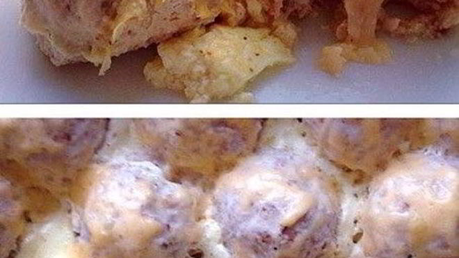 Рецепт Куриные тефтели с гречкой и сыром