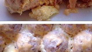 Рецепт Куриные тефтели с гречкой и сыром