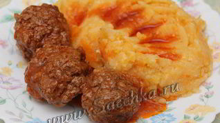 Рецепт Тефтели с подливкой Семь веселых нот