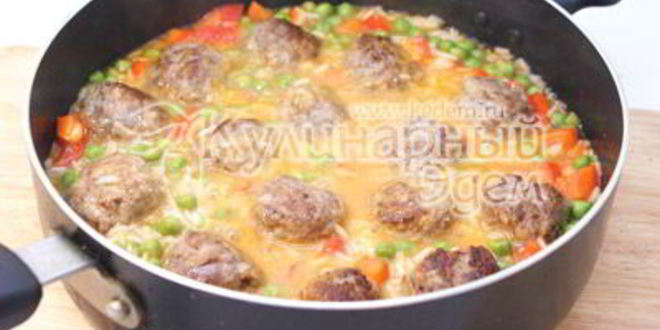 Рецепт тефтели с рисом и овощами