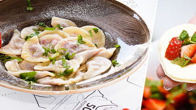 Рецепт Вареники с клубникой