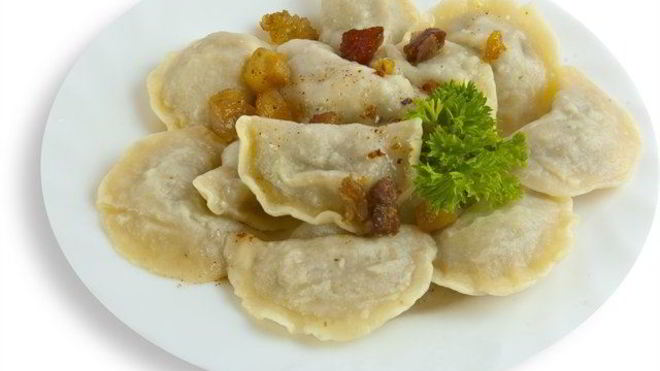 Рецепт Вареники с шкварками