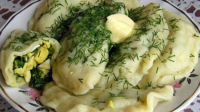 Рецепт Вареники с яйцом