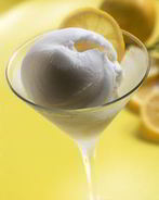 Дыневый шербет с шампанским и лимонным сиропом