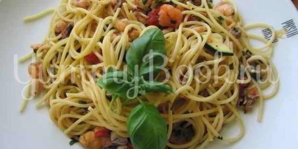 Как приготовить спагетти с морским коктейлем