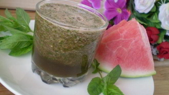 Рецепт Зеленый коктейль с арбузом